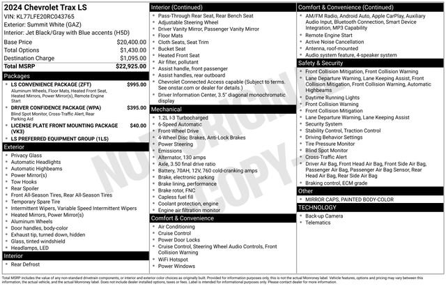 Used 2024 Chevrolet Trax LS w/ LS Convenience Package FWD image 20