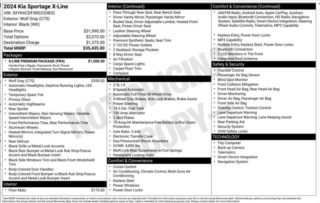 Used 2024 Kia Sportage X-Line w/ X-Line Premium Package AWD/4WD image 6