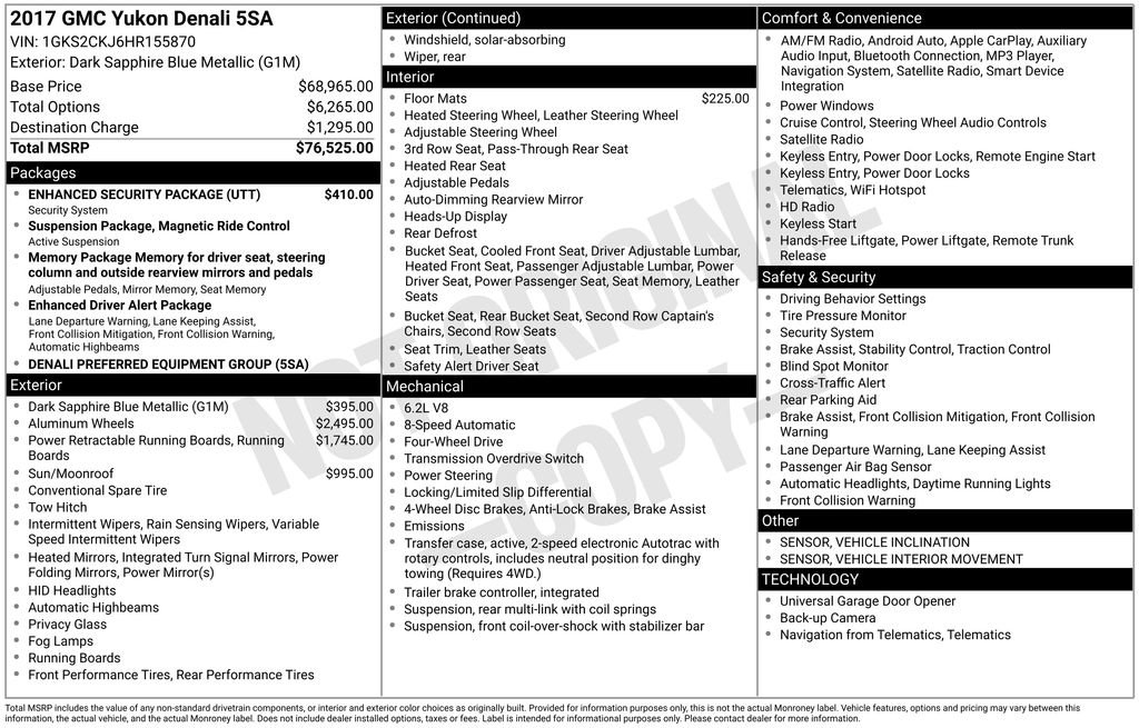 Used 2017 GMC Yukon Denali w/ Enhanced Security Package image 4