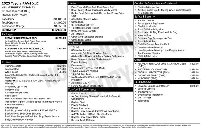 Used 2023 Toyota RAV4 XLE w/ Convenience Package AWD/4WD image 19