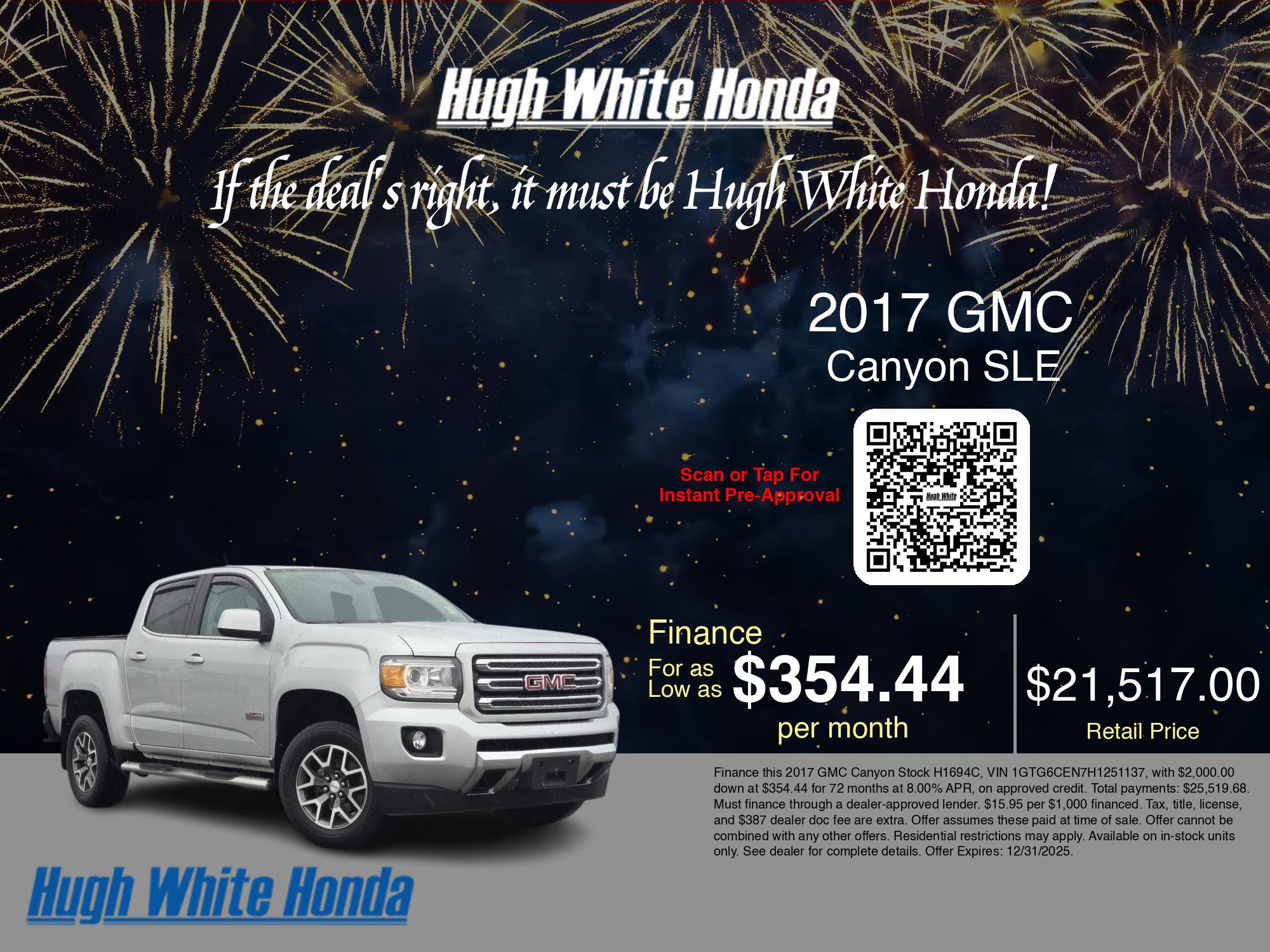 Used 2017 GMC Canyon SLE w/ All Terrain Package image 3