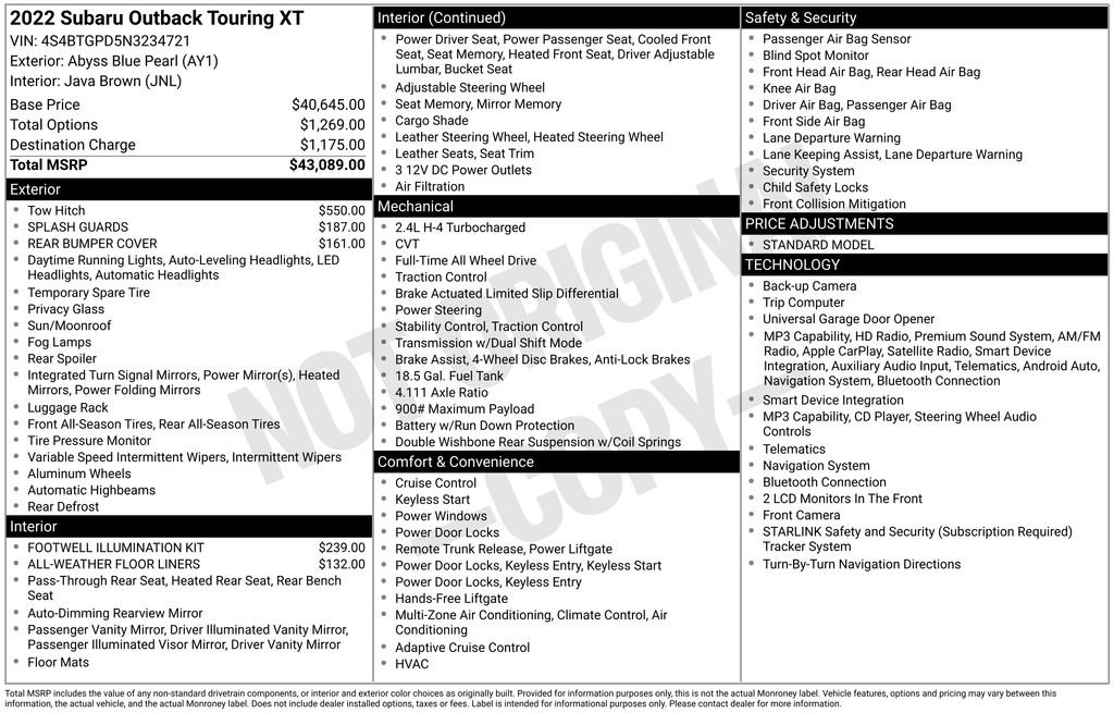 Used 2022 Subaru Outback Touring XT image 42