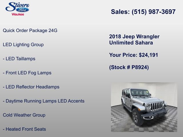 Used 2018 Jeep Wrangler Unlimited Sahara image 7