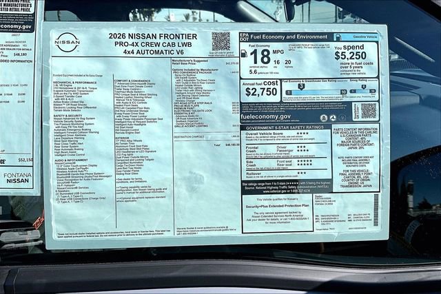 New 2026 Nissan Frontier PRO-4X w/ Pro-4x Convenience Package image 13