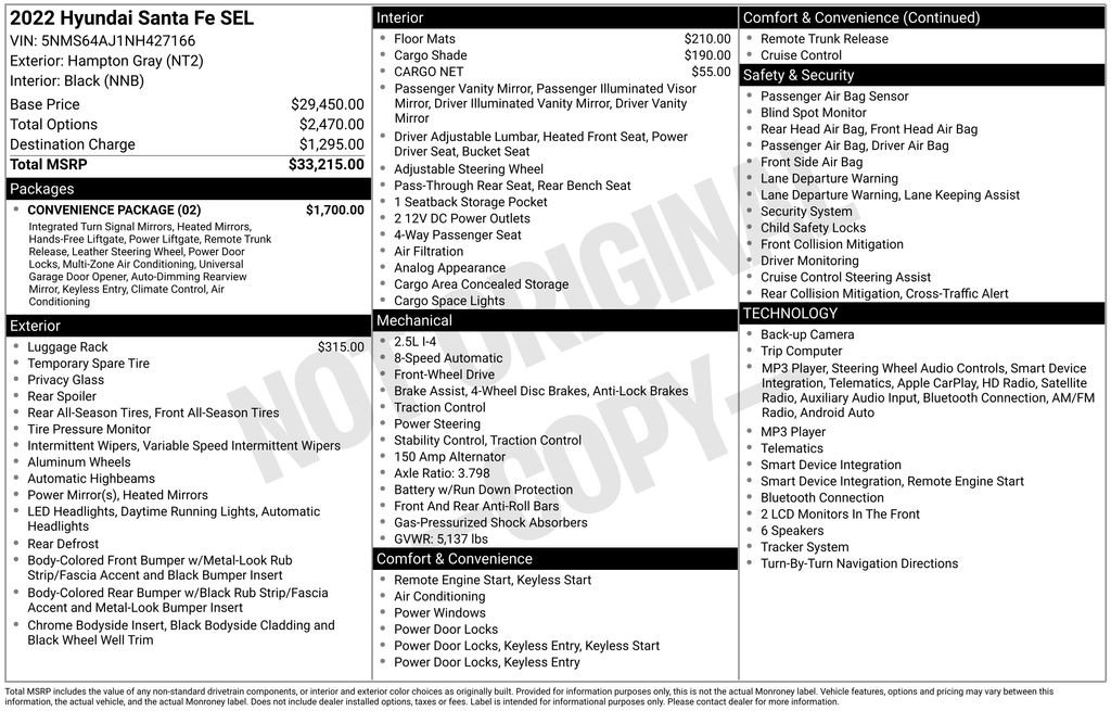 Used 2022 Hyundai Santa Fe SEL w/ Convenience Package FWD image 6