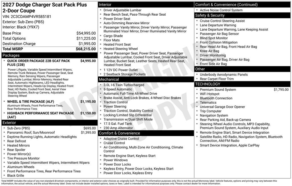 New 2027 Dodge Charger Scat Pack AWD/4WD image 3