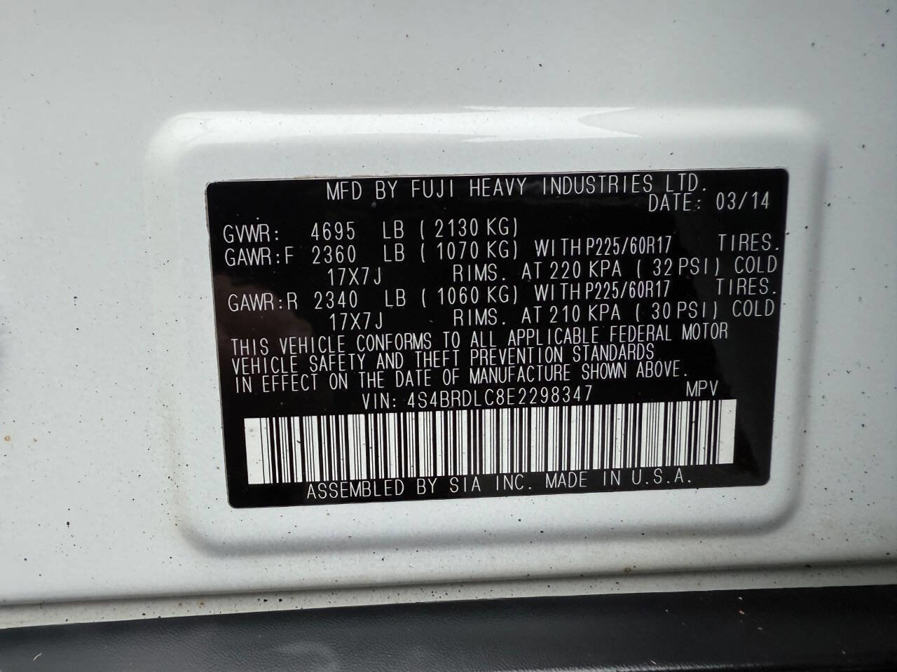 Used 2014 Subaru Outback 3.6R Limited w/ Moonroof Package image 34