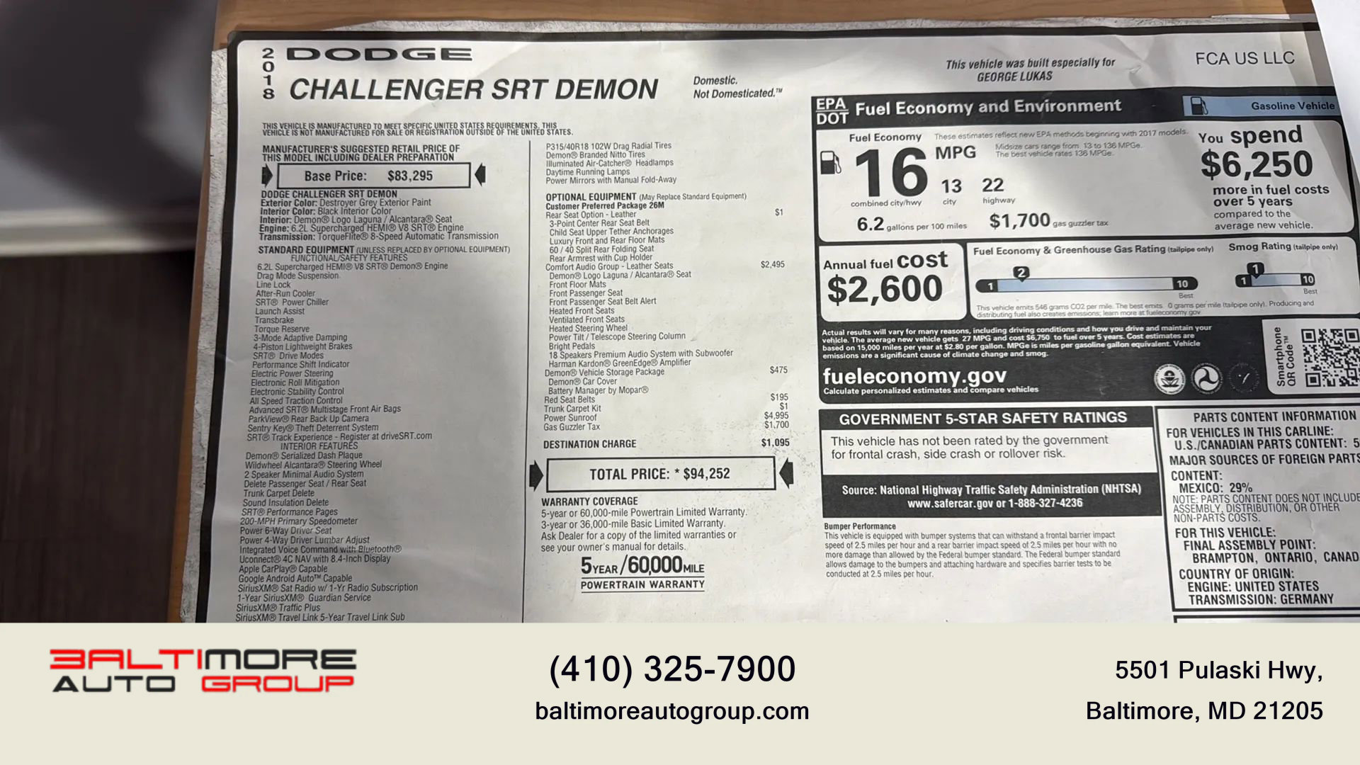 Used 2018 Dodge Challenger SRT Demon image 37