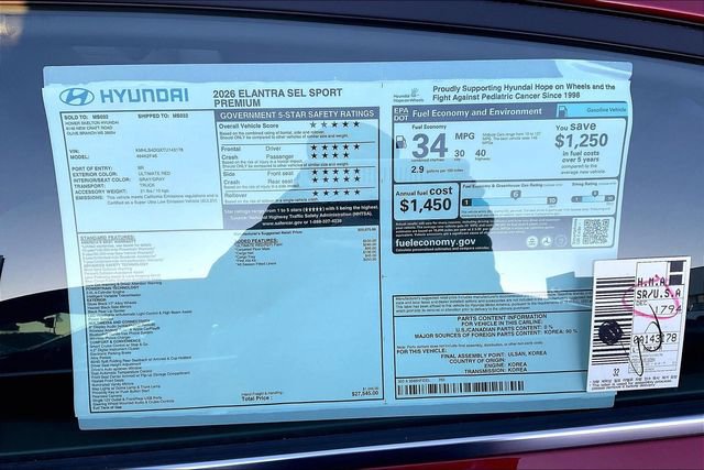 New 2026 Hyundai Elantra SEL Sport image 13