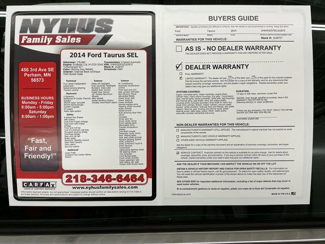 Used 2014 Ford Taurus SEL w/ Equipment Group 201A FWD image 46
