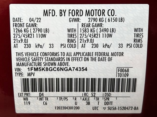 Used 2022 Ford Explorer ST w/ Equipment Group 401A AWD/4WD image 37