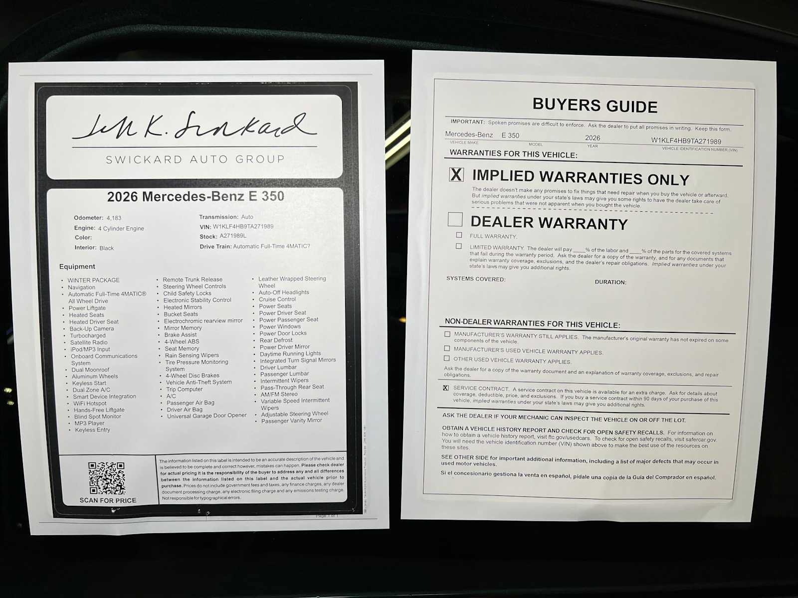 Used 2026 Mercedes-Benz E 350 4MATIC Sedan image 45