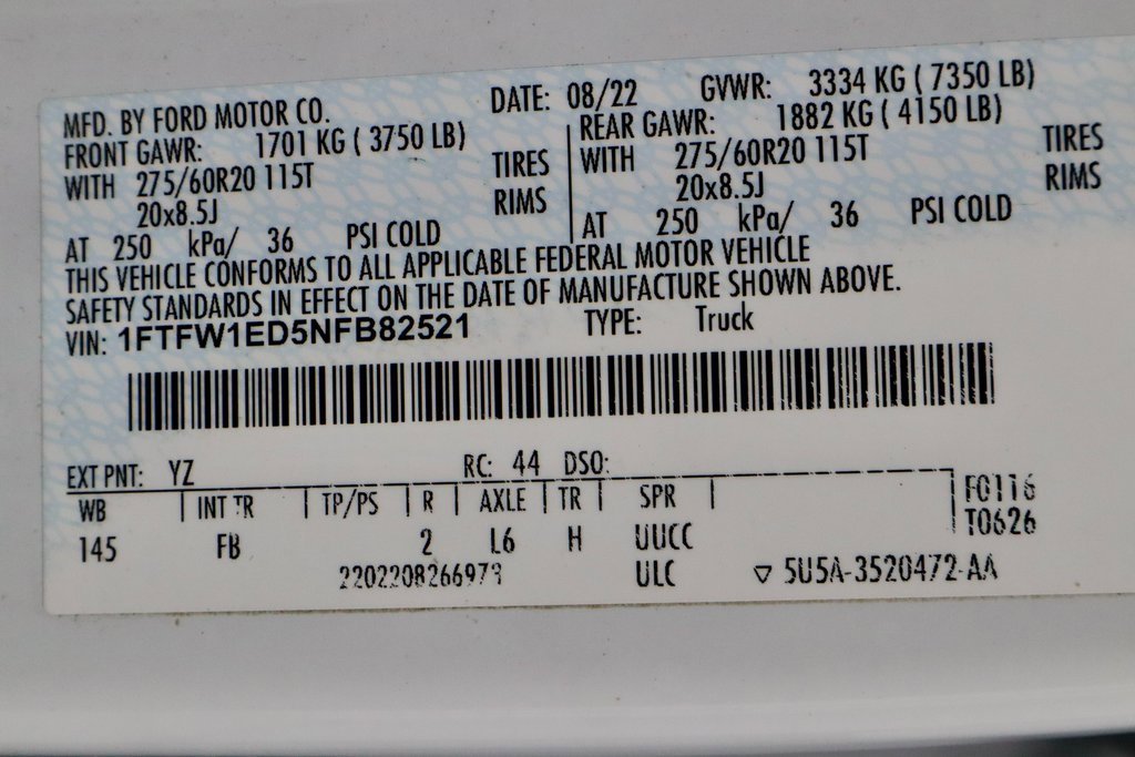 Certified 2022 Ford F150 XLT w/ Equipment Group 302A High image 33