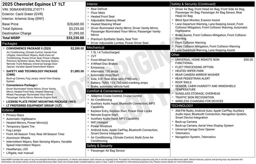 Used 2025 Chevrolet Equinox LT w/ Convenience Package II FWD image 6