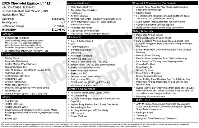 Used 2026 Chevrolet Equinox LT image 10