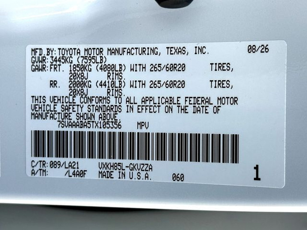 New 2026 Toyota Sequoia Platinum AWD/4WD image 24