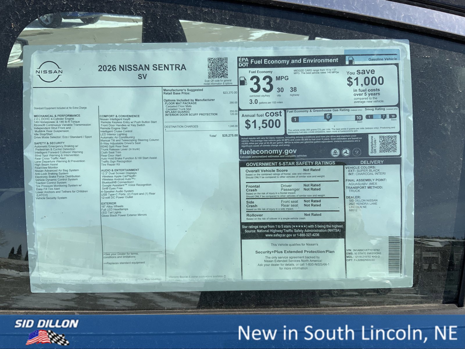 New 2026 Nissan Sentra SV w/ Floor Mat Package image 13