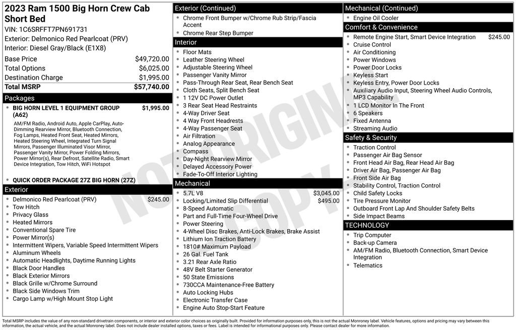 Used 2023 RAM 1500 Big Horn AWD/4WD image 50
