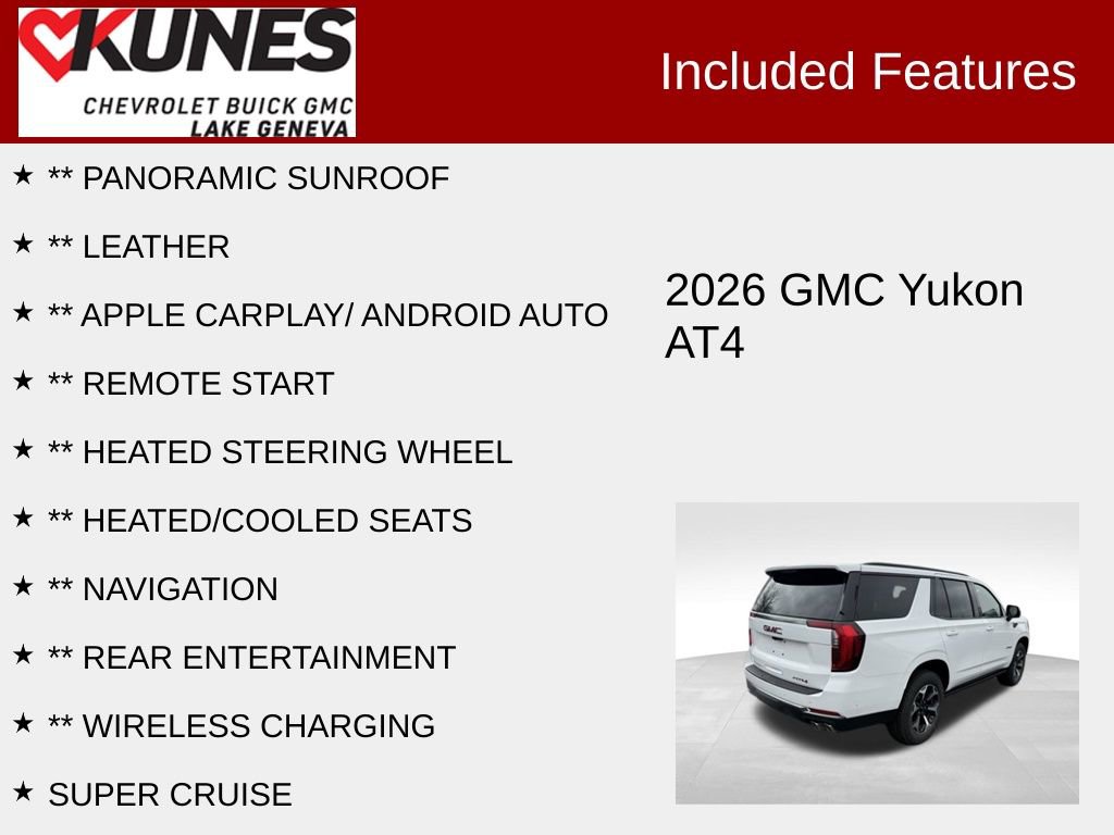 New 2026 GMC Yukon AT4 w/ AT4 Premium Plus Package image 3