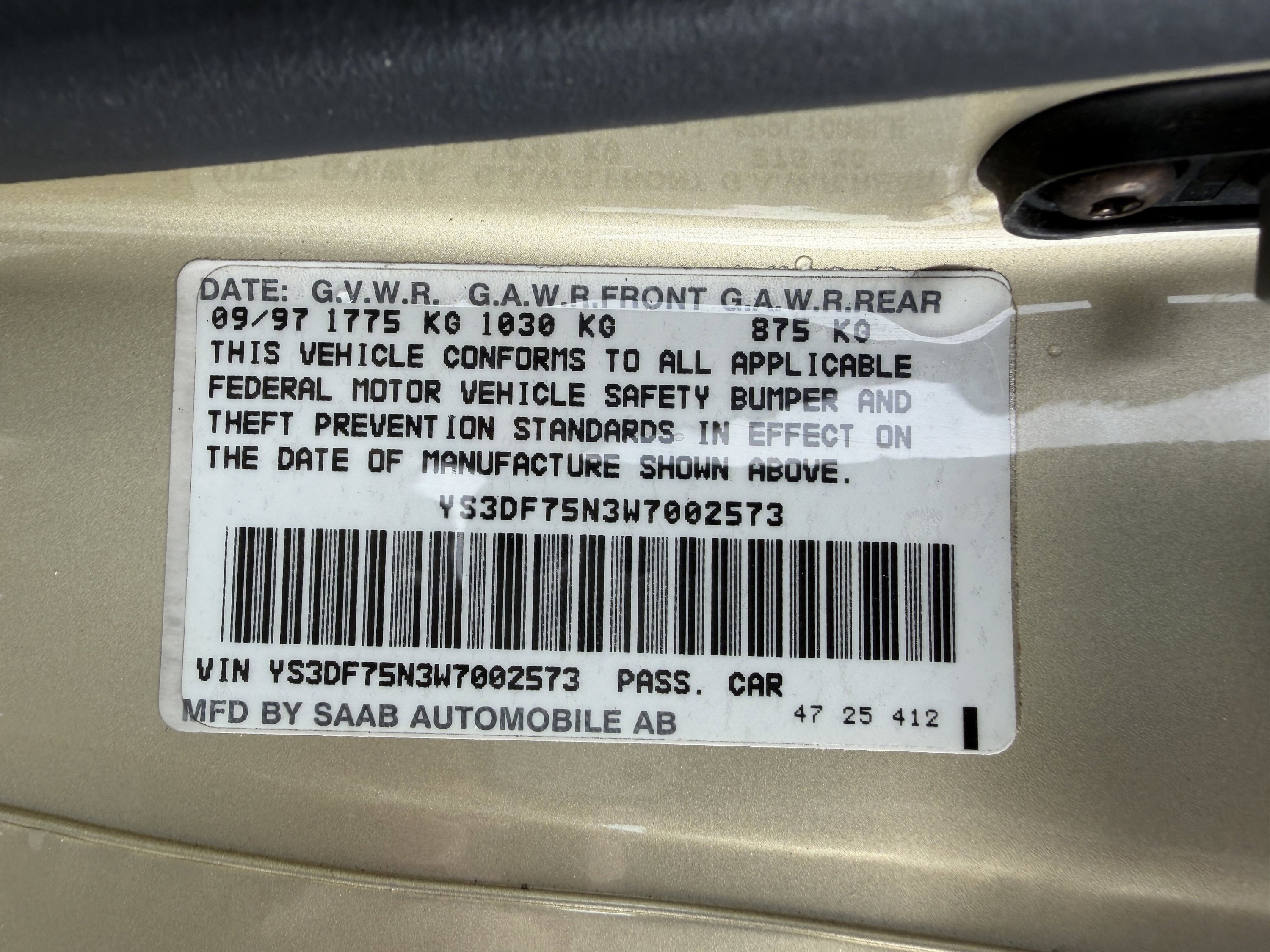Used 1998 Saab 900 SE Turbo FWD image 22