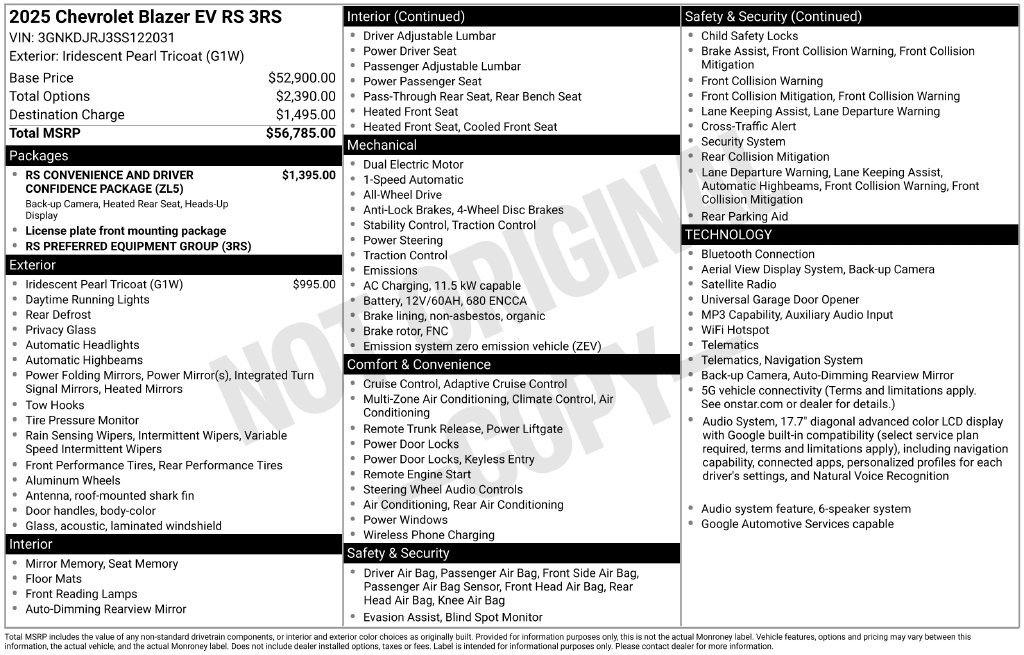 Certified 2025 Chevrolet Blazer EV RS AWD/4WD image 40