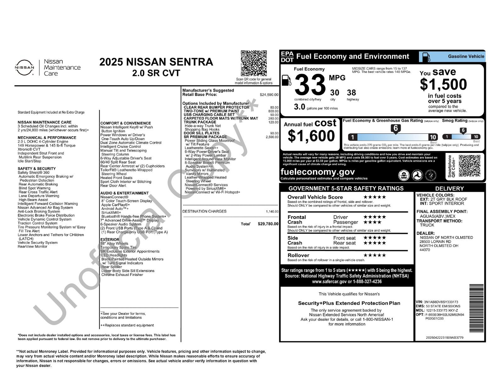 Certified 2025 Nissan Sentra SR w/ SR Premium Package FWD image 5