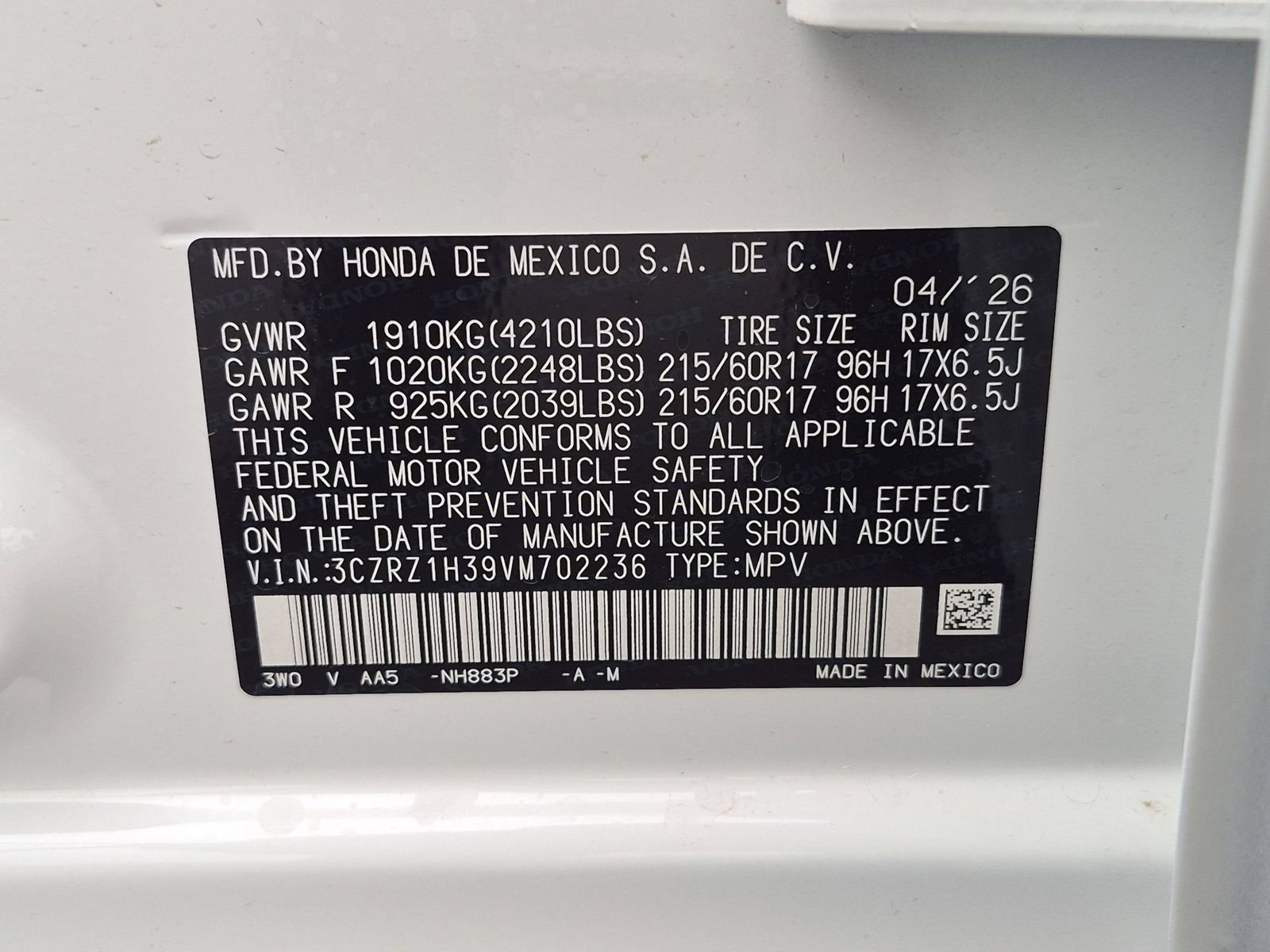 New 2027 Honda HR-V LX image 16