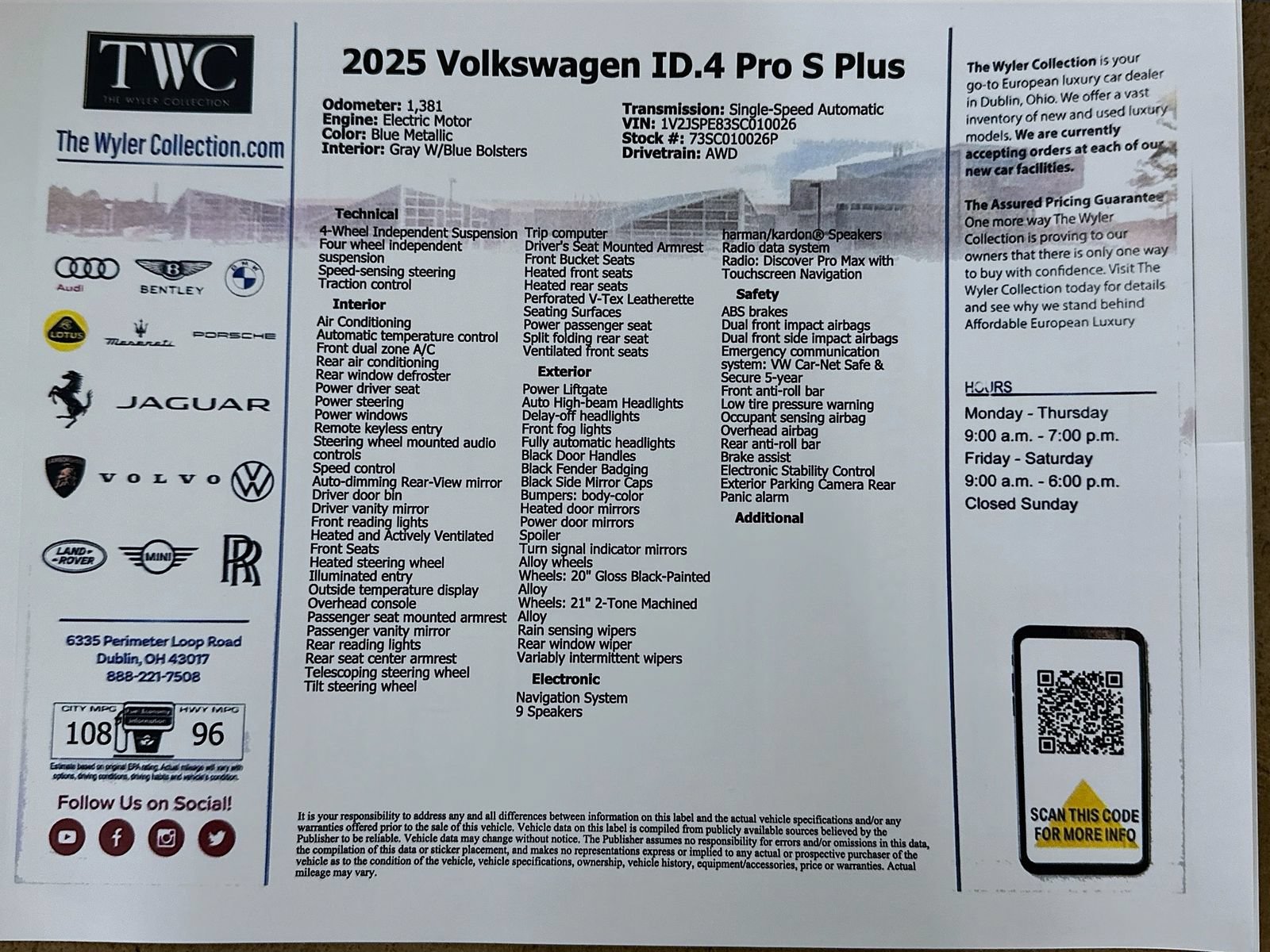 Certified 2025 Volkswagen ID.4 Pro S Plus w/ ID.4 Black Package AWD/4WD image 46