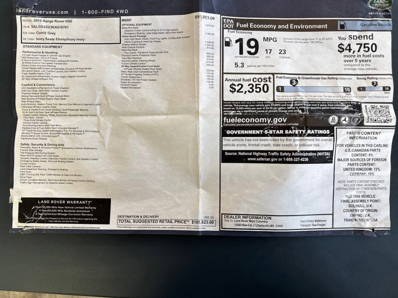 Used 2019 Land Rover Range Rover HSE image 65