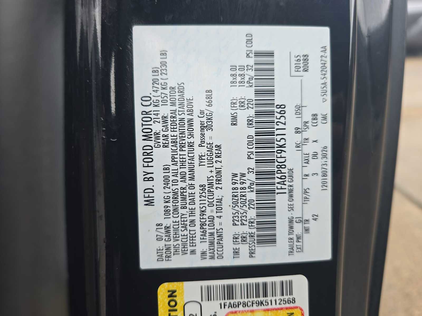 Used 2019 Ford Mustang GT Premium w/ Enhanced Security Package image 25