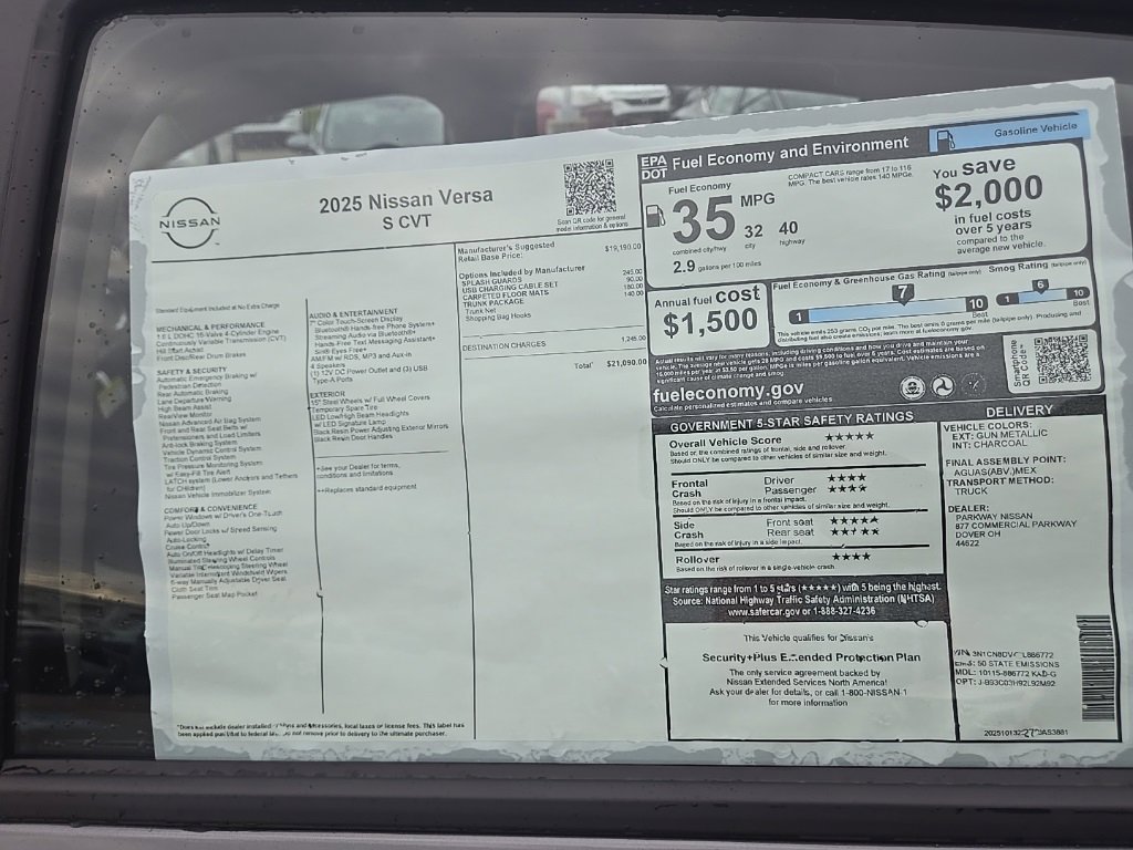 New 2025 Nissan Versa S w/ Trunk Package image 27