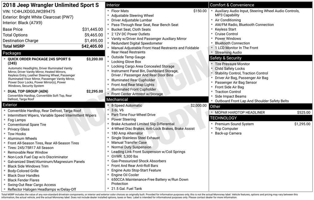 Used 2018 Jeep Wrangler Unlimited Sport S image 12