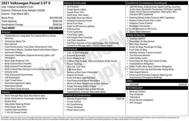 Used 2021 Volkswagen Passat 2.0T S image 4