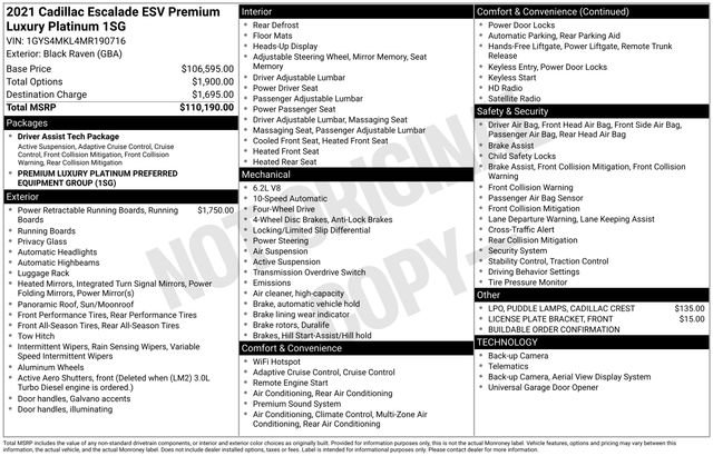 Used 2021 Cadillac Escalade ESV Premium Luxury Platinum image 33