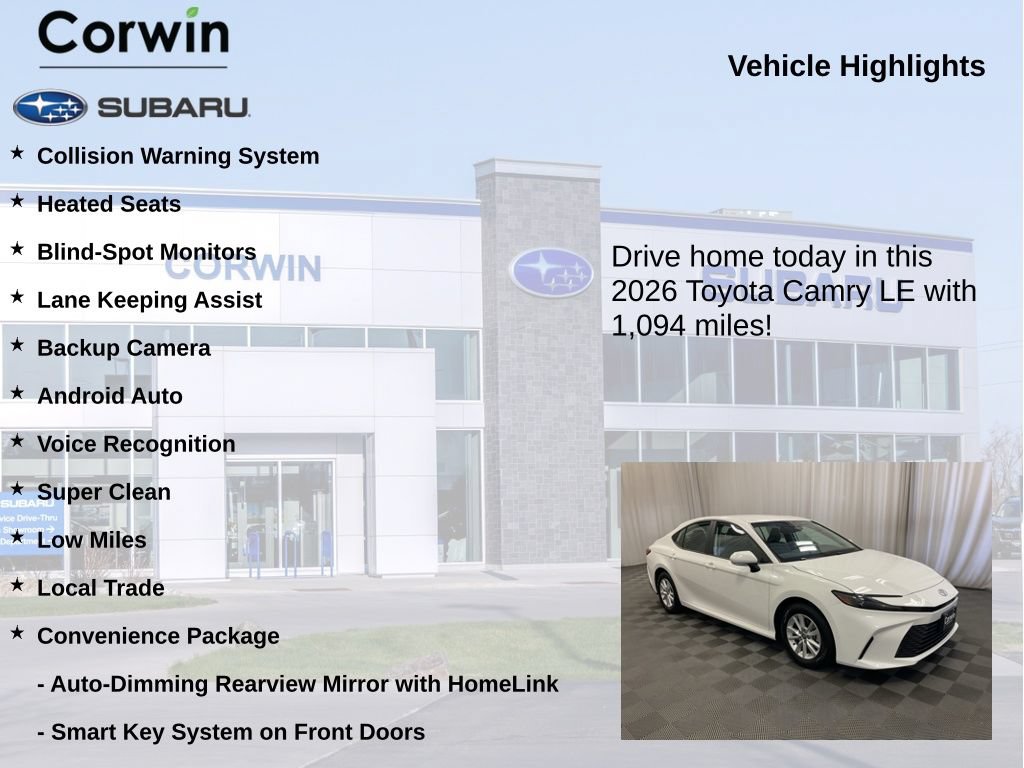 Used 2026 Toyota Camry LE w/ Convenience Package FWD image 6