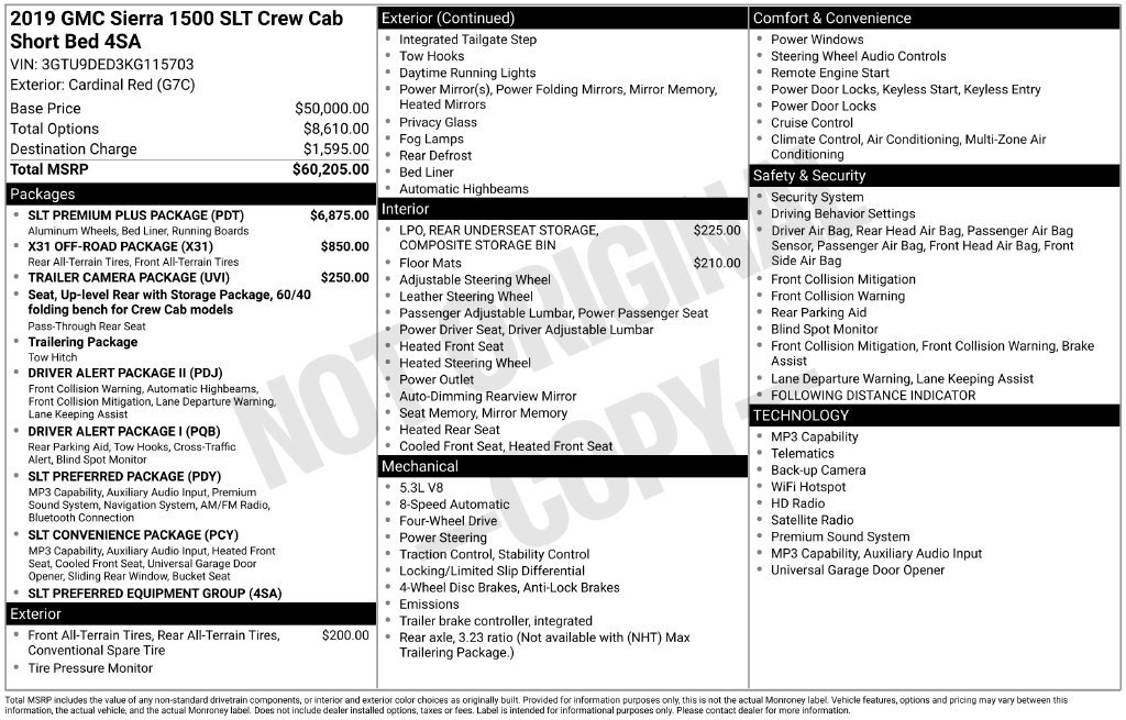 Used 2019 GMC Sierra 1500 SLT w/ SLT Premium Plus Package AWD/4WD image 22