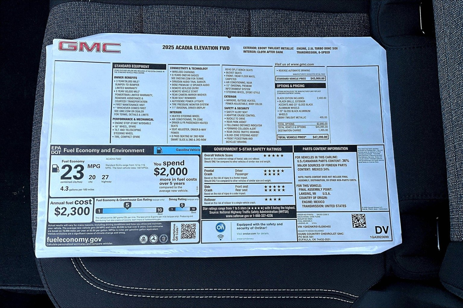 New 2025 GMC Acadia Elevation w/ Black Edition image 14