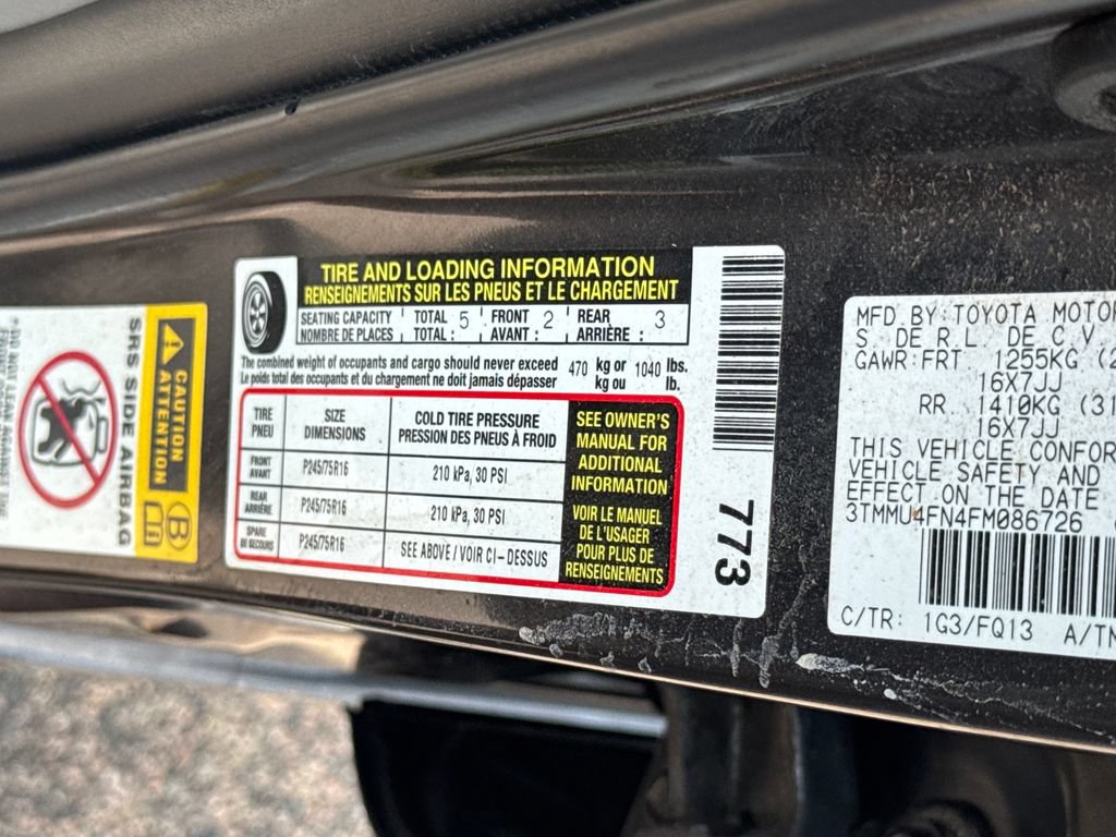Used 2015 Toyota Tacoma 4x4 Double Cab w/ SR5 Package image 45