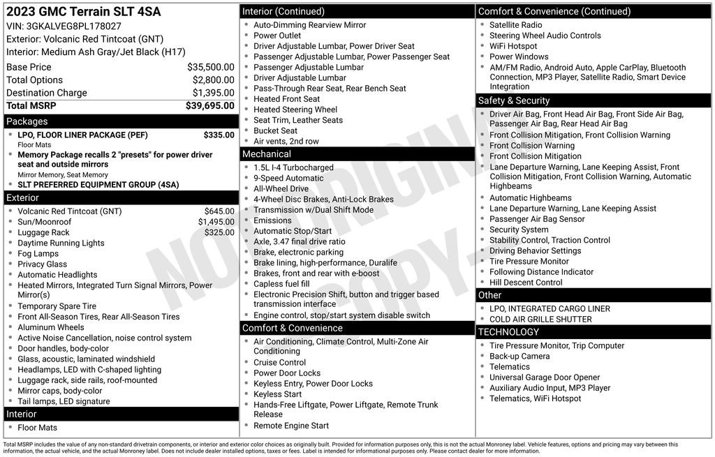 Certified 2023 GMC Terrain SLT w/ LPO, Floor Liner Package image 6