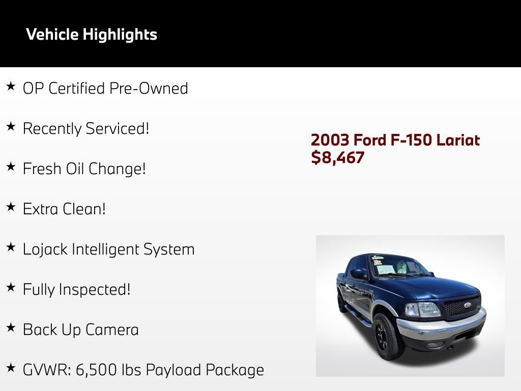 Used 2003 Ford F150 Lariat AWD/4WD image 2