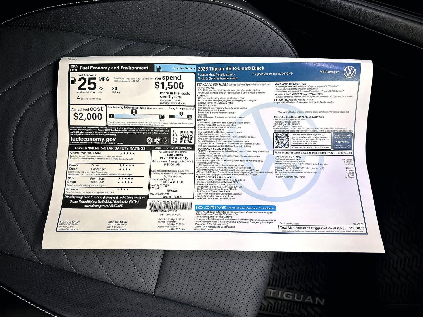 New 2026 Volkswagen Tiguan SE R-Line AWD/4WD image 14
