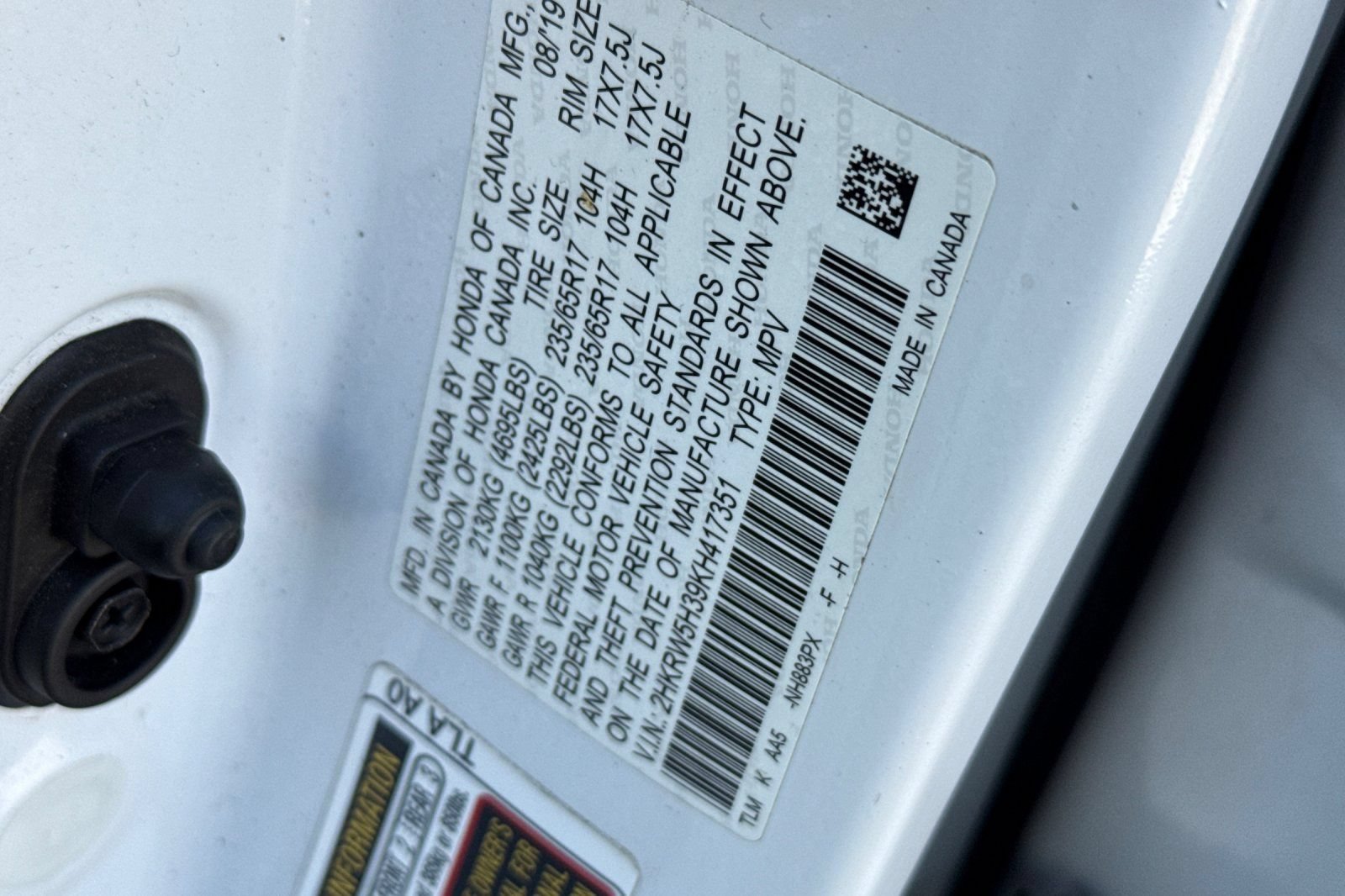 Certified 2019 Honda CR-V LX image 27