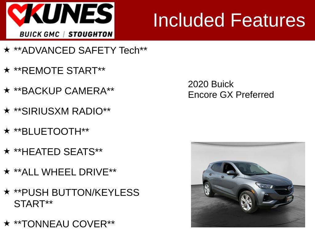 Used 2020 Buick Encore GX Preferred w/ Cold Weather Comfort Package AWD/4WD image 2