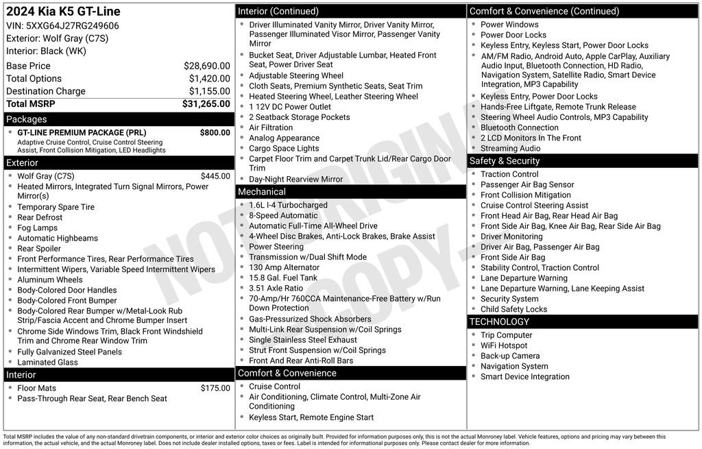 Used 2024 Kia K5 GT-Line w/ GT-Line Premium Package image 40