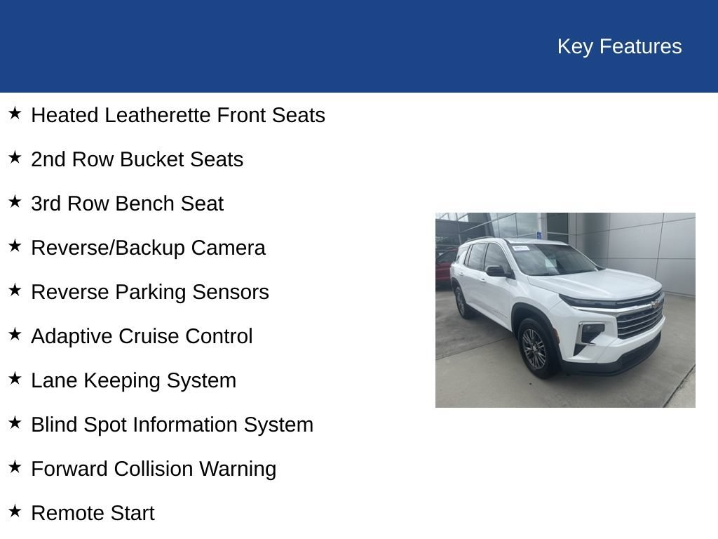 Used 2026 Chevrolet Traverse LT w/ LPO, Floor Liner Package FWD image 35
