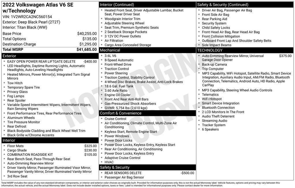 Used 2022 Volkswagen Atlas SE FWD image 6
