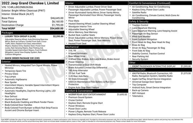 Used 2022 Jeep Grand Cherokee L Limited w/ Luxury Tech Group II image 38