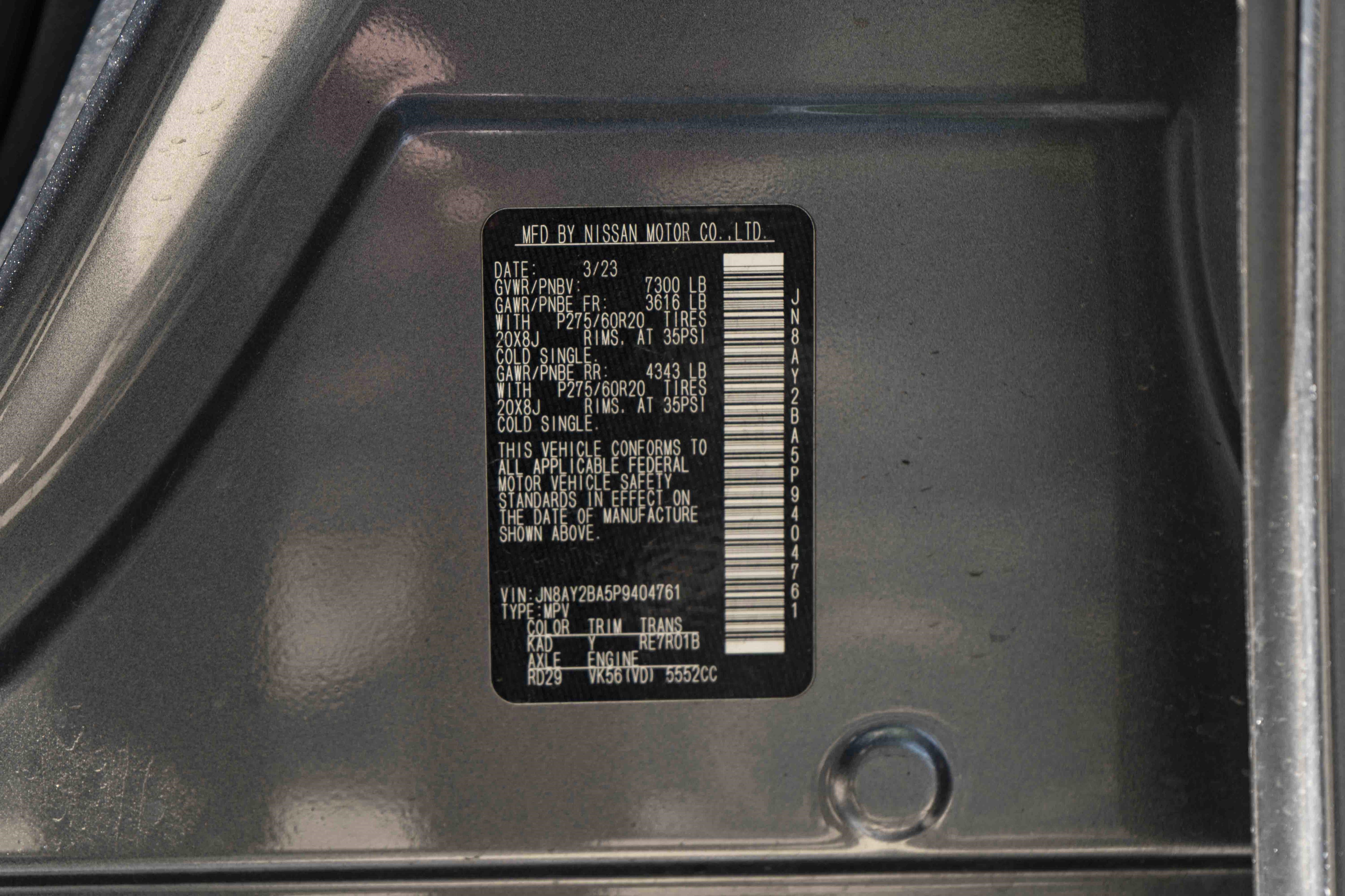 Used 2023 Nissan Armada SL w/ Midnight Edition Package RWD image 48