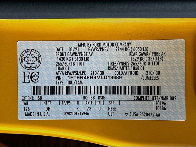 Used 2021 Ford Ranger Lariat w/ Equipment Group 501A High image 32