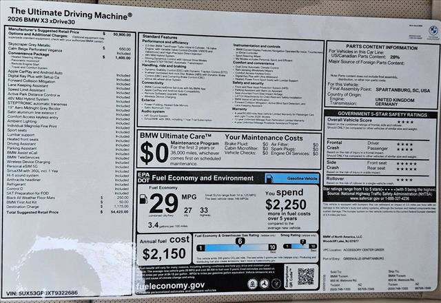 New 2026 BMW X3 xDrive30 w/ Convenience Package image 20